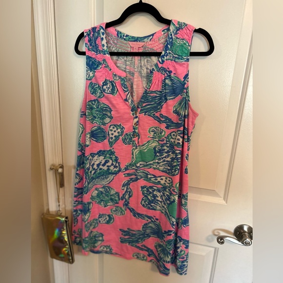 Lily Pulitzer,XL,60%cotton/model,Essie dress.PTP=24”and length=34”smocked collar - Picture 1 of 7